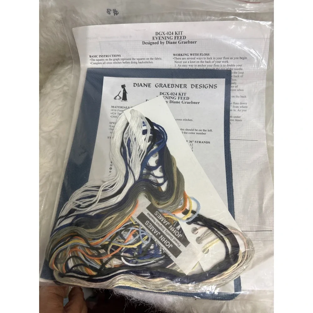 Diane Graebner Designs Evening Feed Cross Stitch Kit DGX-024 Sheep Vintage New